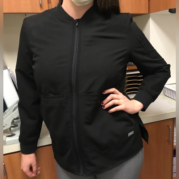 Figs Jackets & Coats Figs Bellery Black Scrub Jacket Size Large